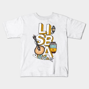 Lisbon tram and Fado Kids T-Shirt